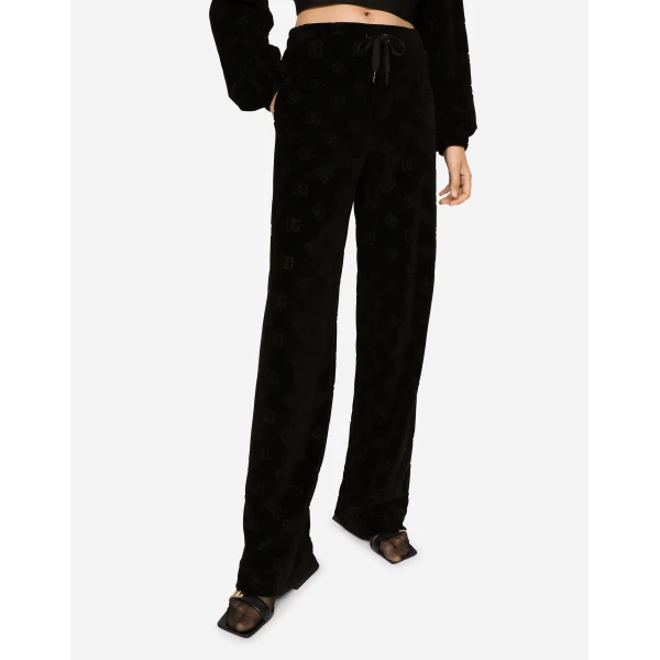 Dolce & Gabbana Flocked jersey pants with all-over DG logo, view 4