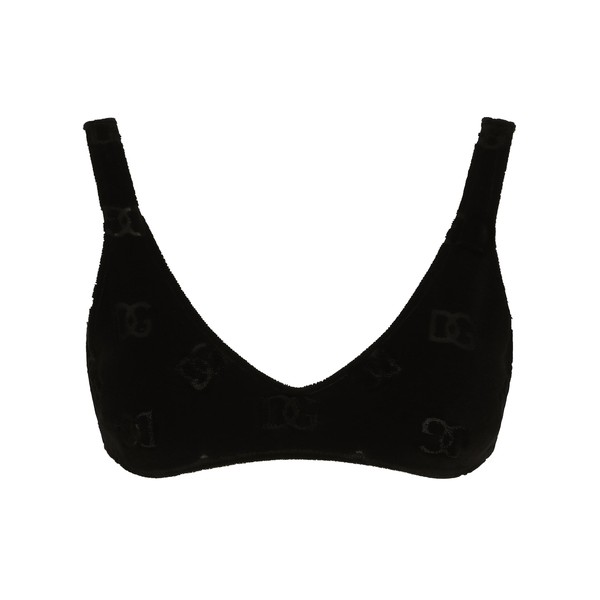 Dolce & Gabbana Flocked jersey top with all-over DG logo