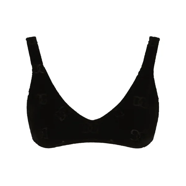 Dolce & Gabbana Flocked jersey top with all-over DG logo