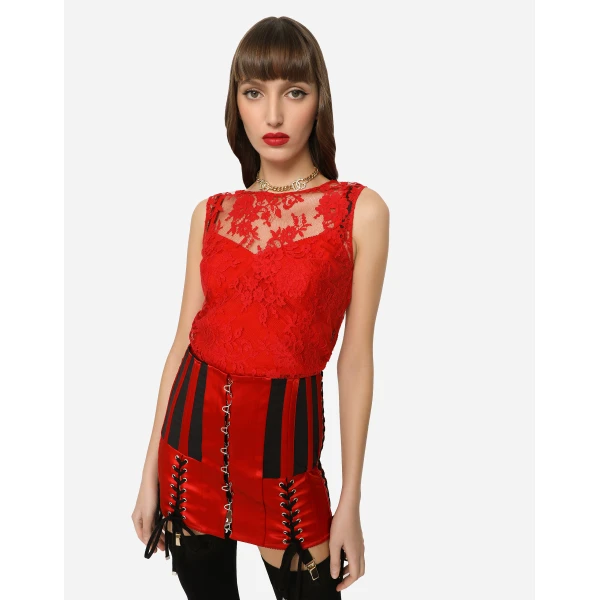 Dolce & Gabbana Floral Chantilly lace top, view 4