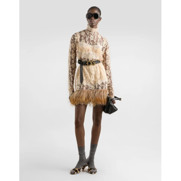 Dolce & Gabbana Floral chantilly lace dress, view 2