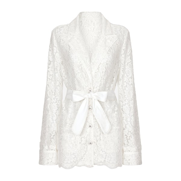Dolce & Gabbana Floral cordonetto lace pajama shirt
