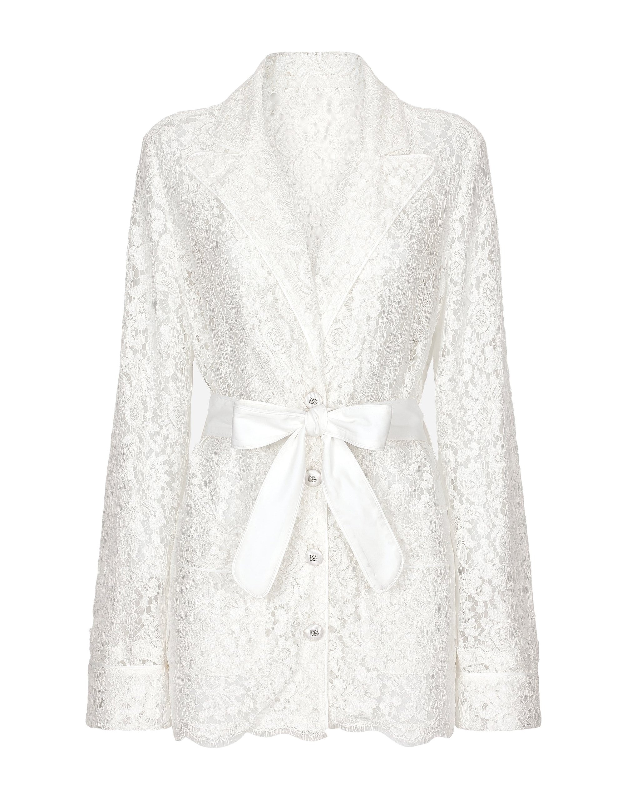 Dolce & Gabbana Floral cordonetto lace pajama shirt