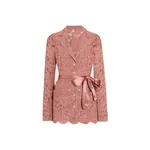 Dolce & Gabbana Floral cordonetto lace pajama shirt with DG logo