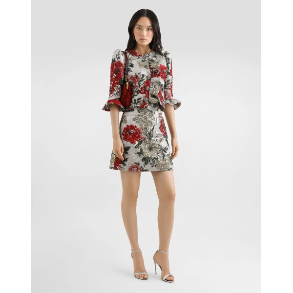 Dolce & Gabbana Floral jacquard mini skirt, view 2