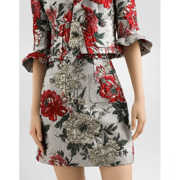 Dolce & Gabbana Floral jacquard mini skirt, view 4