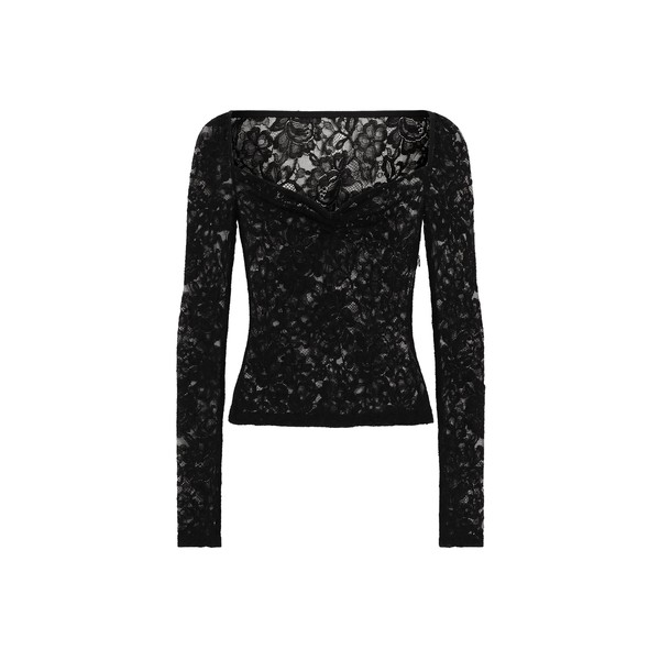Dolce & Gabbana Floral lace top with a sweetheart neckline