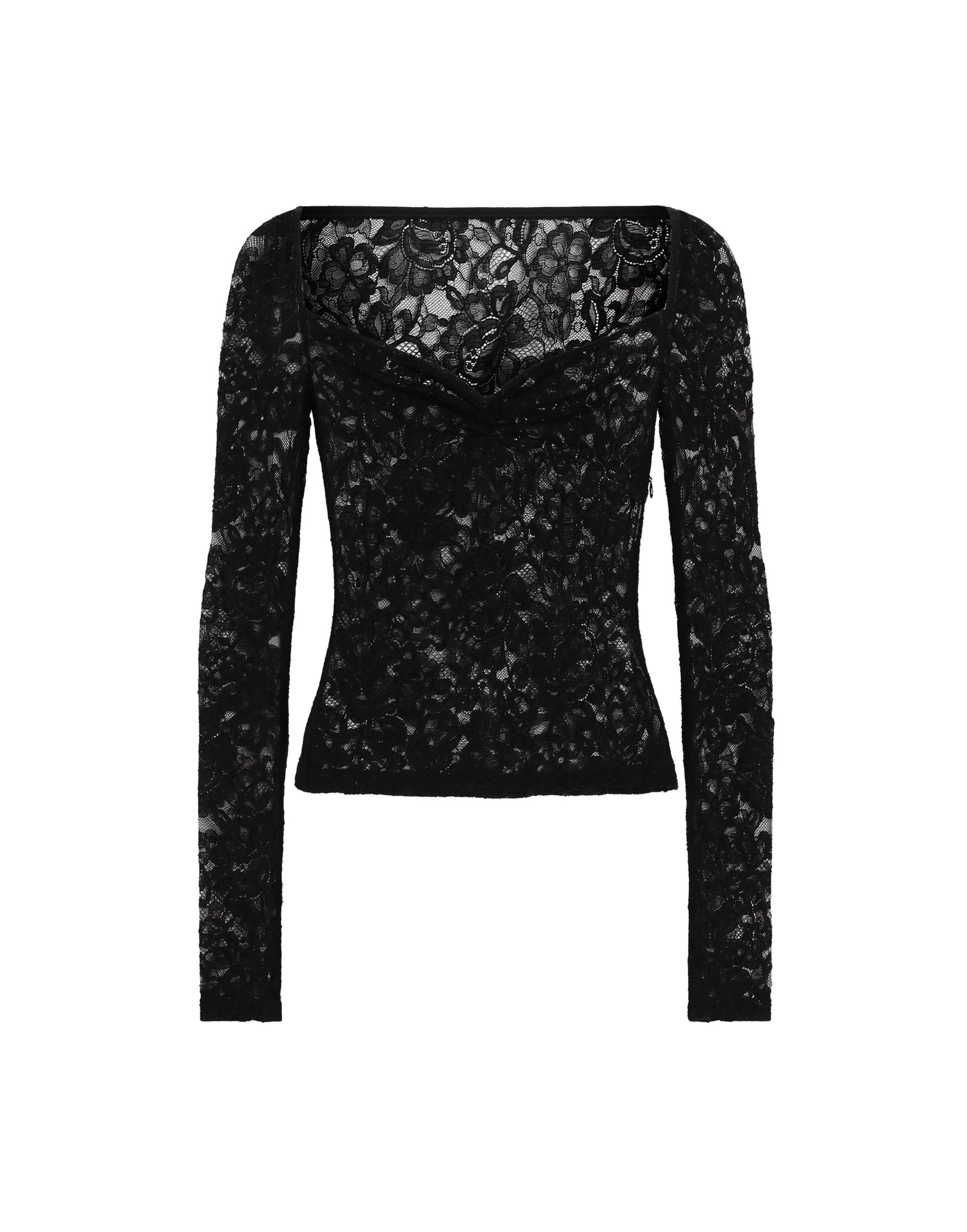 Dolce & Gabbana Floral lace top with a sweetheart neckline