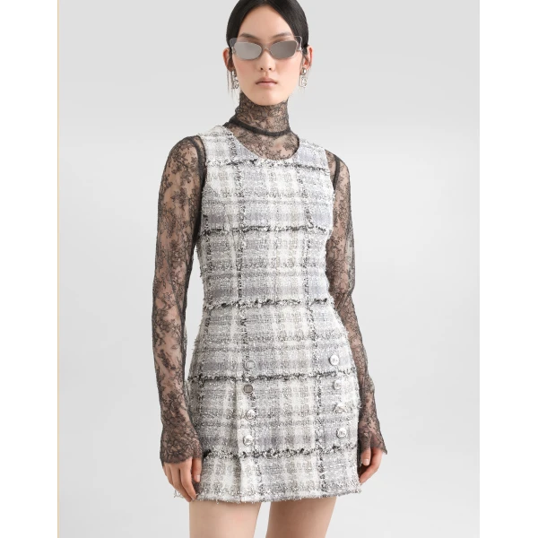 Dolce & Gabbana Floral lace turtle-neck top, view 4