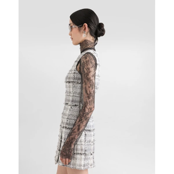 Dolce & Gabbana Floral lace turtle-neck top, view 5