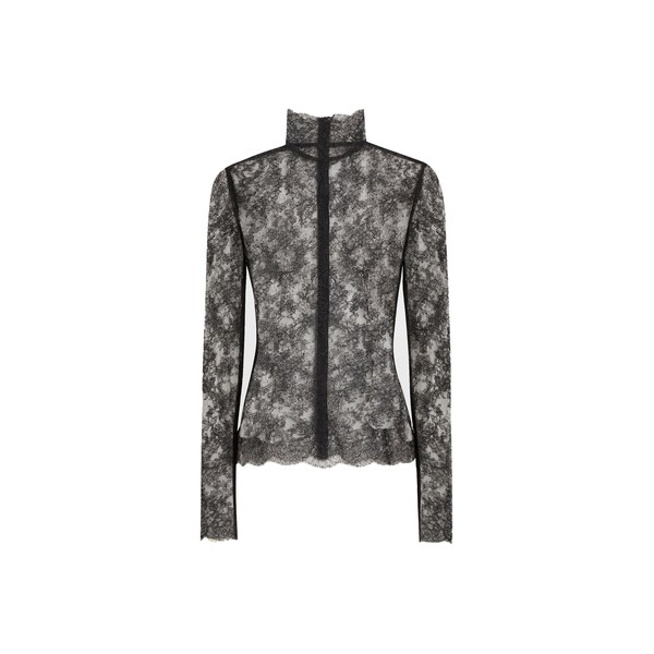 Dolce & Gabbana Floral lace turtle-neck top