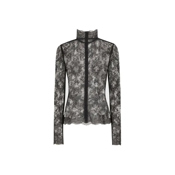 Dolce & Gabbana Floral lace turtle-neck top