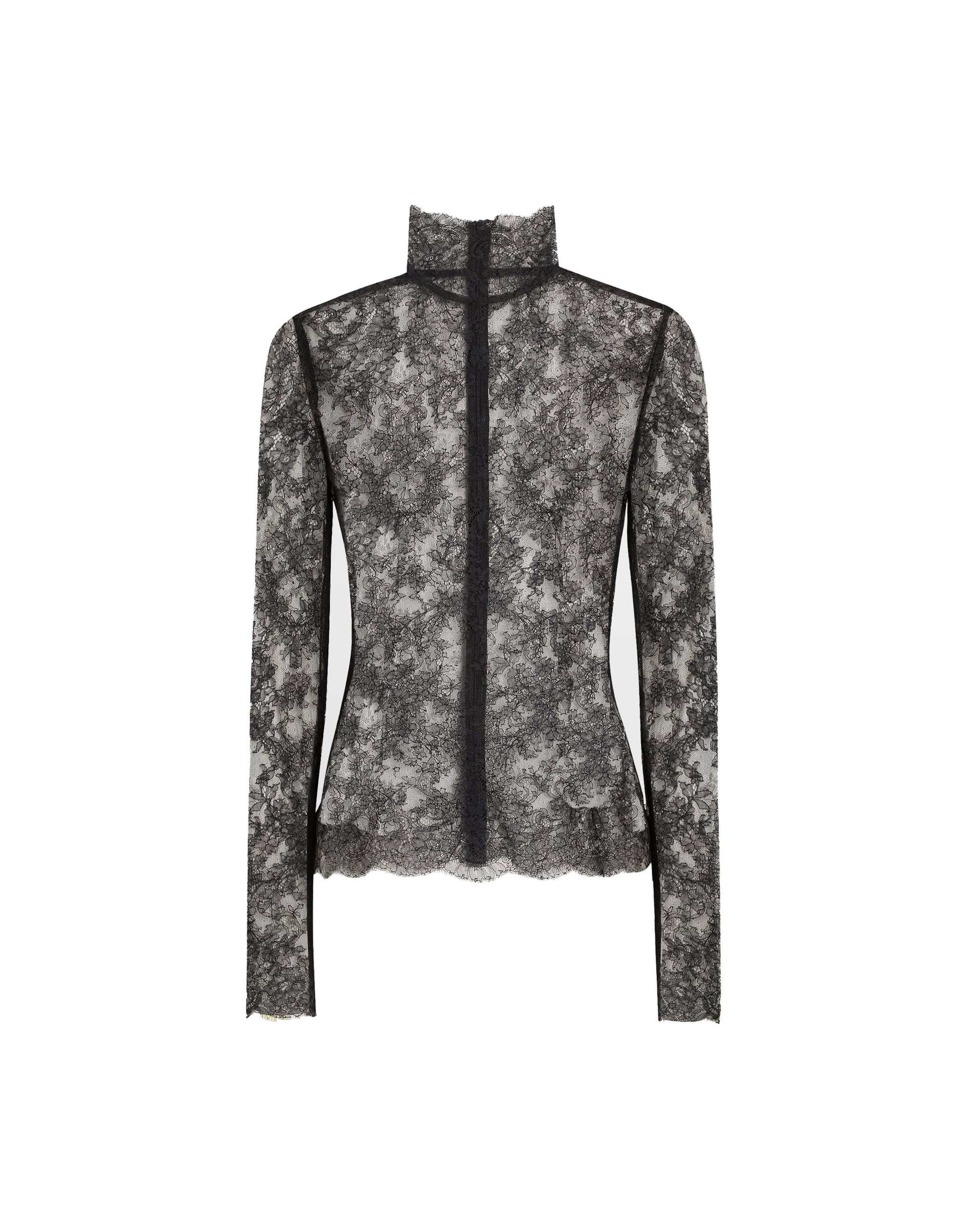 Dolce & Gabbana Floral lace turtle-neck top
