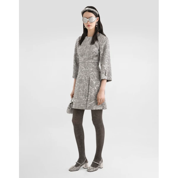 Dolce & Gabbana Floral lamé jacquard dress, view 2