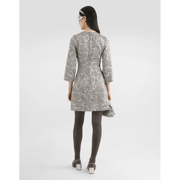 Dolce & Gabbana Floral lamé jacquard dress, view 3