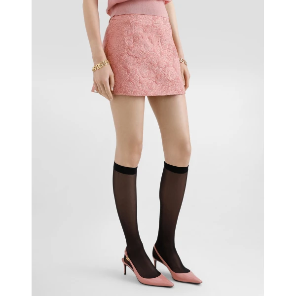 Dolce & Gabbana Floral matelassé jacquard miniskirt Skirt, view 4