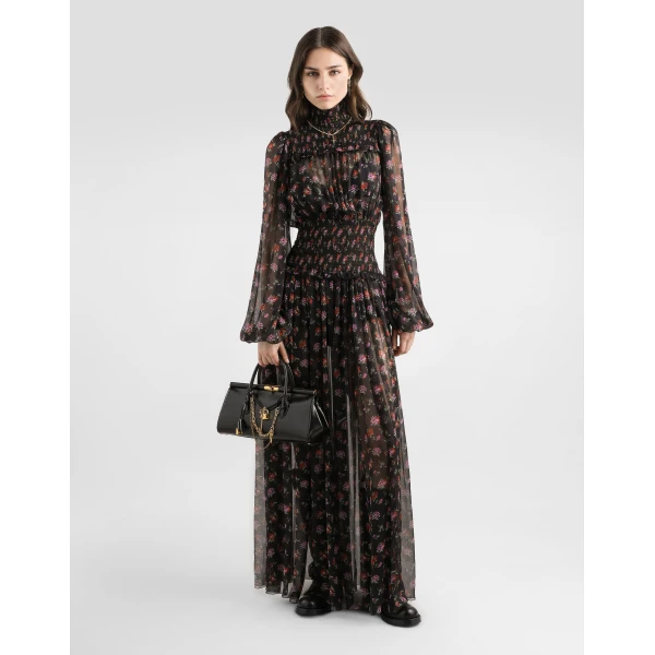 Dolce & Gabbana Floral-print long chiffon dress, view 2