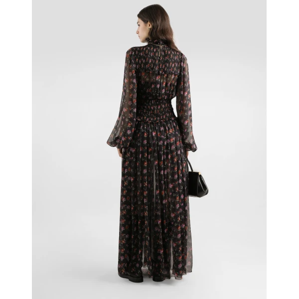 Dolce & Gabbana Floral-print long chiffon dress, view 3