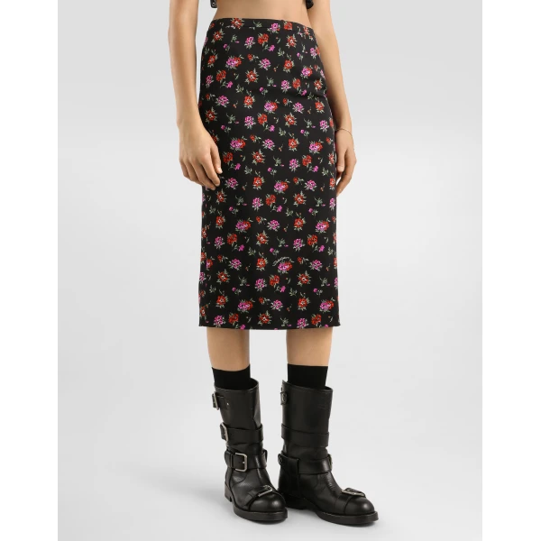 Dolce & Gabbana Floral-print straight skirt, view 4