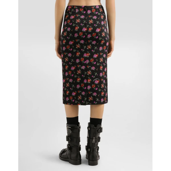 Dolce & Gabbana Floral-print straight skirt, view 5