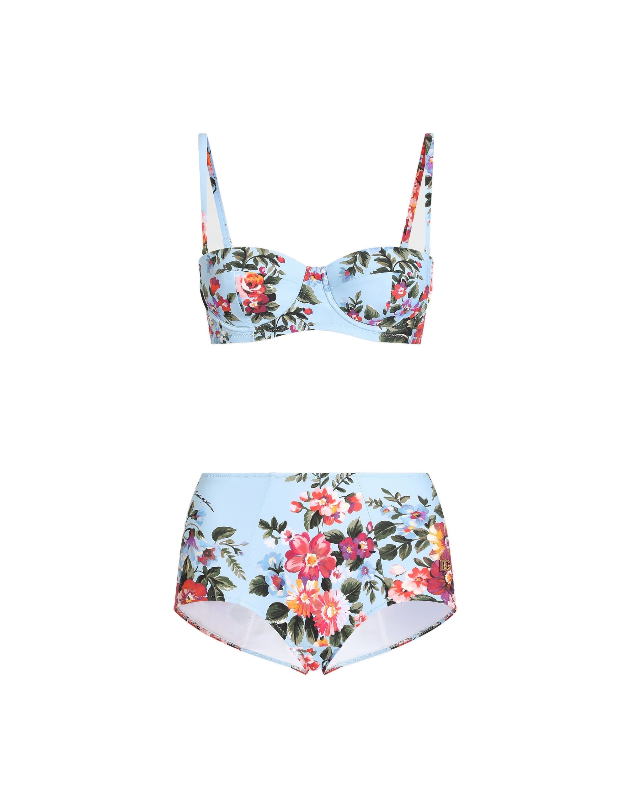 Dolce & Gabbana Flower bouquet-print balconette bikini
