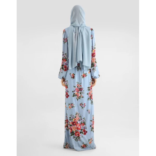 Dolce & Gabbana Flower bouquet-print charmeuse dress, view 3