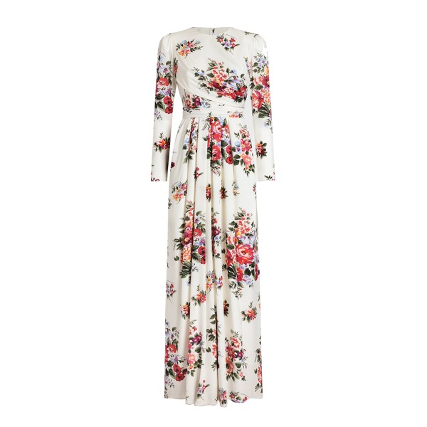 Dolce & Gabbana Flower bouquet-print charmeuse dress