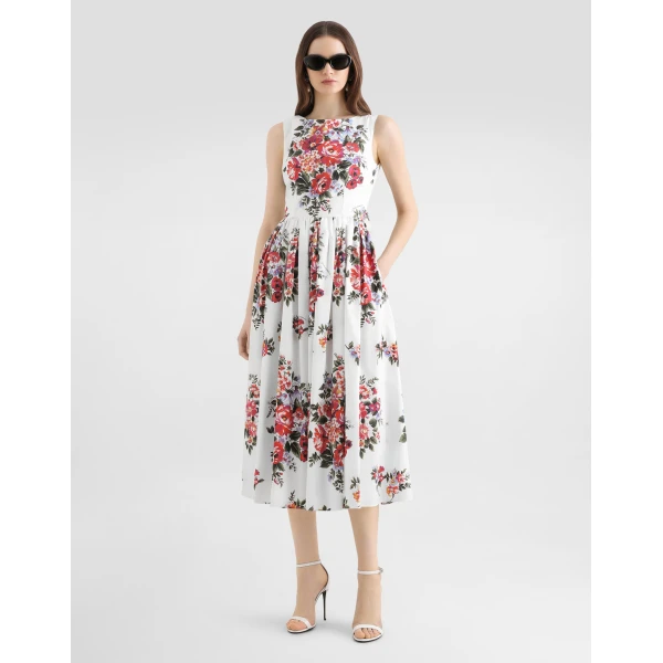 Dolce & Gabbana Flower bouquet-print cotton dress, view 2