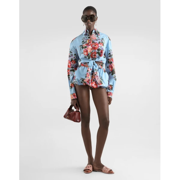 Dolce & Gabbana Flower bouquet-print cotton poplin culotte, view 2