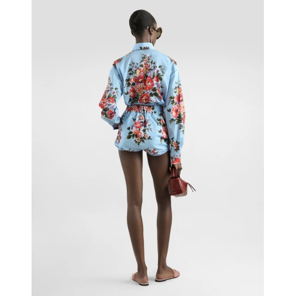 Dolce & Gabbana Flower bouquet-print cotton poplin culotte, view 3