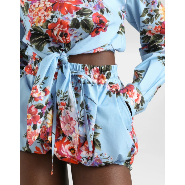 Dolce & Gabbana Flower bouquet-print cotton poplin culotte, view 4