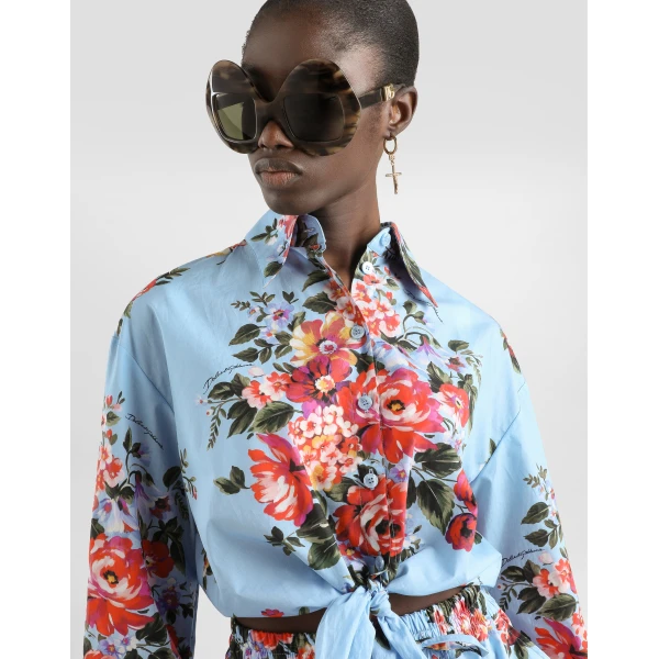Dolce & Gabbana Flower bouquet-print cotton shirt, view 4