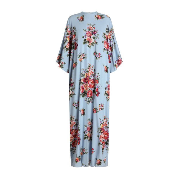 Dolce & Gabbana Flower bouquet-print long charmeuse dress