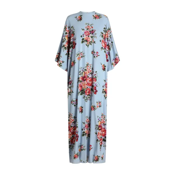 Dolce & Gabbana Flower bouquet-print long charmeuse dress