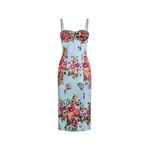 Dolce & Gabbana Flower bouquet-print satin dress