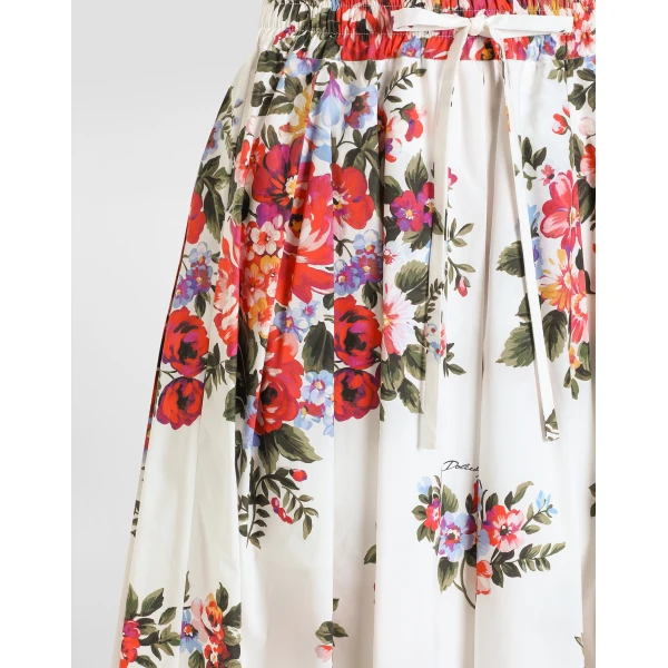Dolce & Gabbana Flower bouquet-print skirt with pleats, view 3