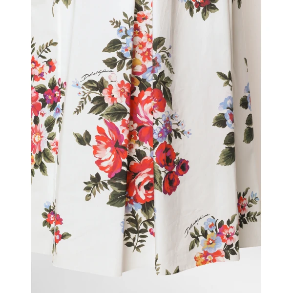 Dolce & Gabbana Flower bouquet-print skirt with pleats, view 4