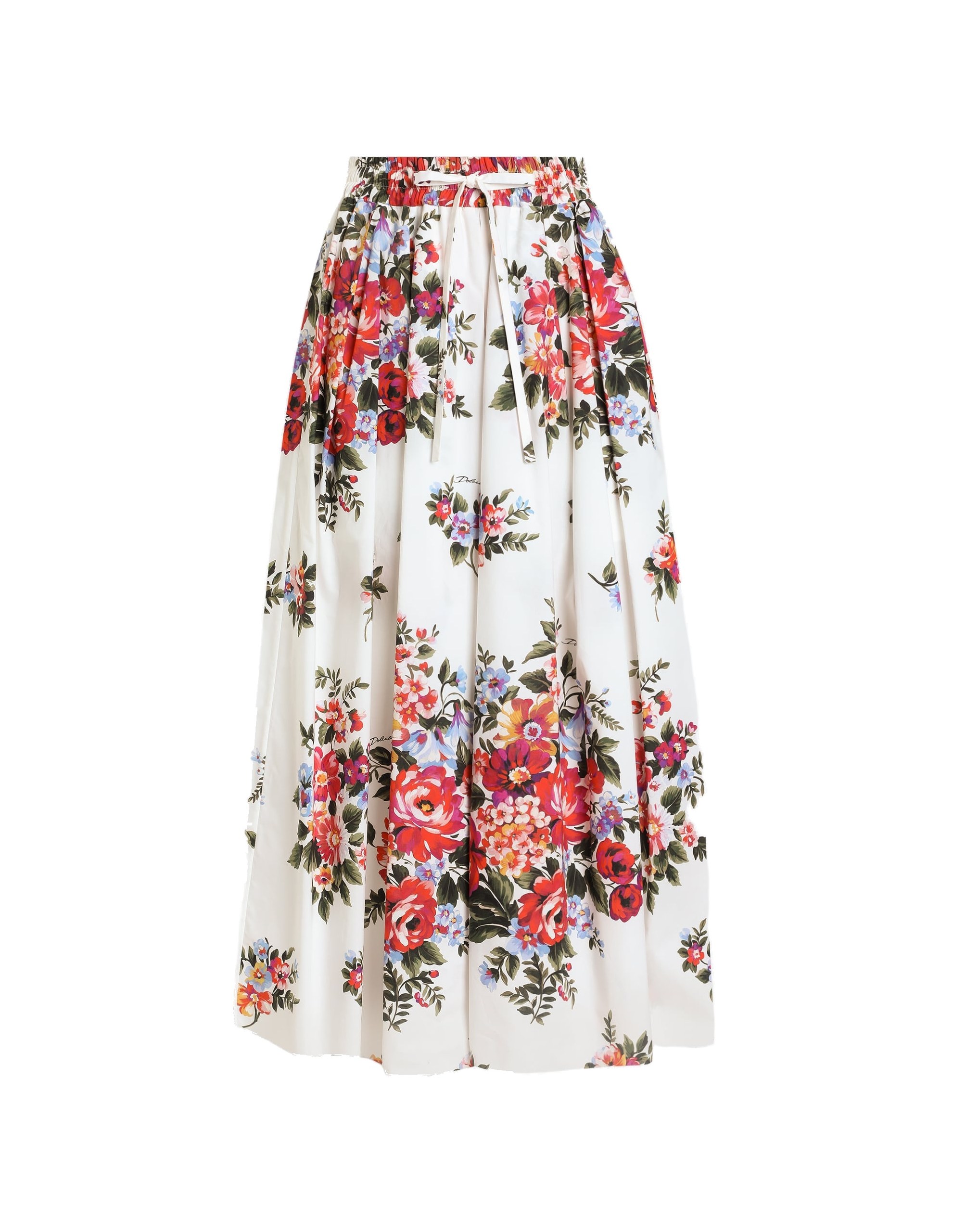 Dolce & Gabbana Flower bouquet-print skirt with pleats