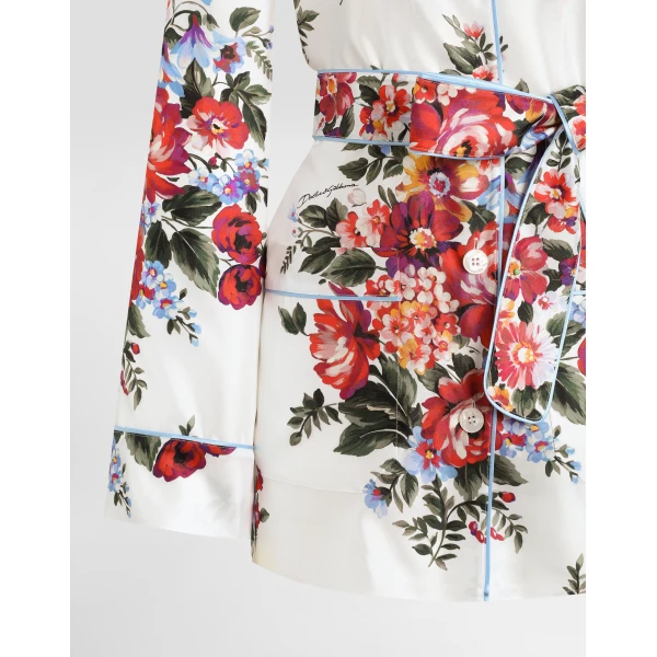 Dolce & Gabbana Flower bouquet-print twill shirt, view 3