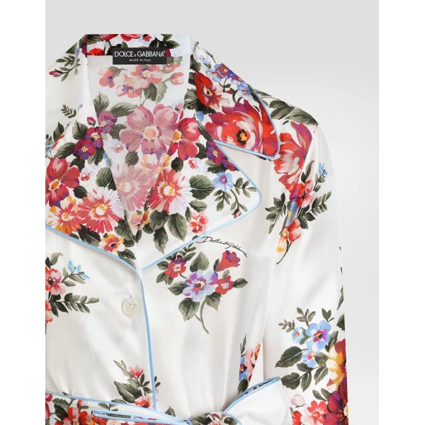 Dolce & Gabbana Flower bouquet-print twill shirt, view 4