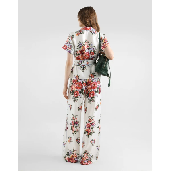 Dolce & Gabbana Flower bouquet-print twill trousers, view 3