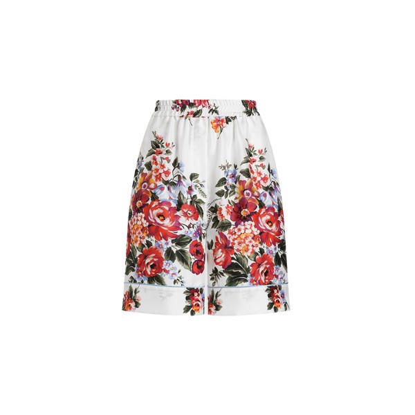 Dolce & Gabbana Flower bouquet-print twill vanity bermuda shorts