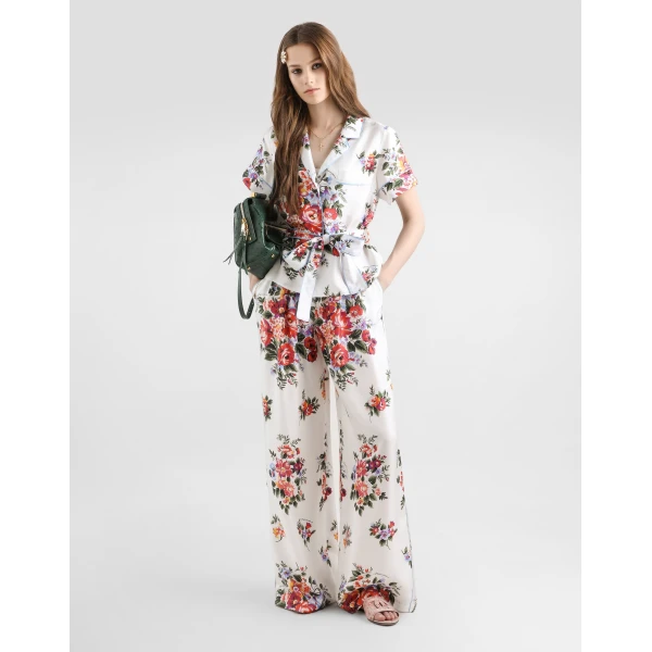 Dolce & Gabbana Flower bouquet-print twill vanity shirt, view 2