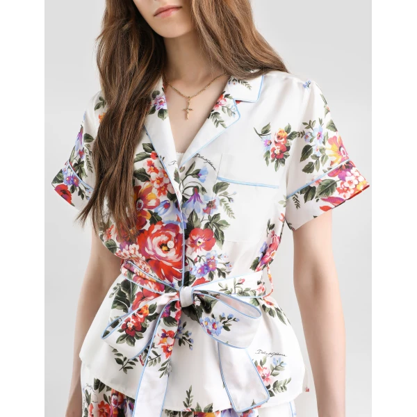Dolce & Gabbana Flower bouquet-print twill vanity shirt, view 4