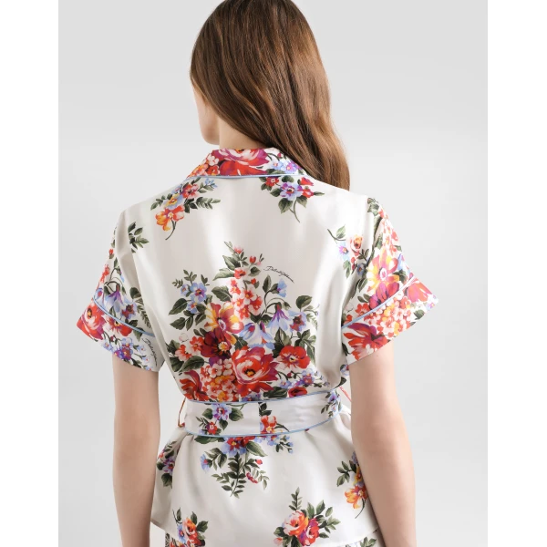 Dolce & Gabbana Flower bouquet-print twill vanity shirt, view 5