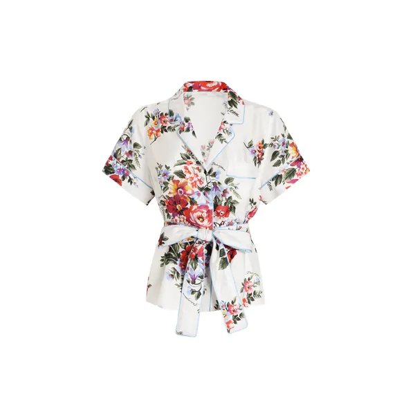 Dolce & Gabbana Flower bouquet-print twill vanity shirt