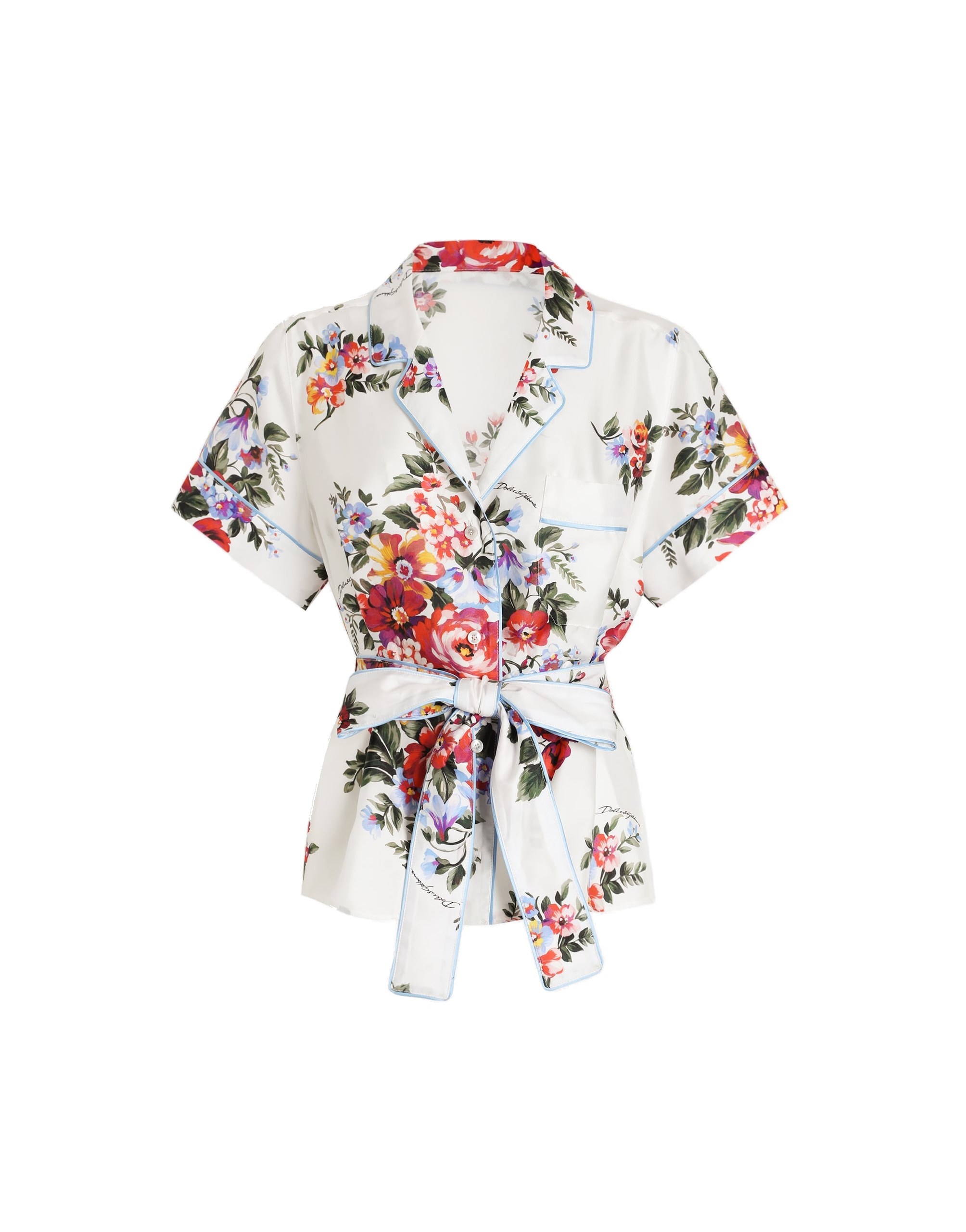 Dolce & Gabbana Flower bouquet-print twill vanity shirt