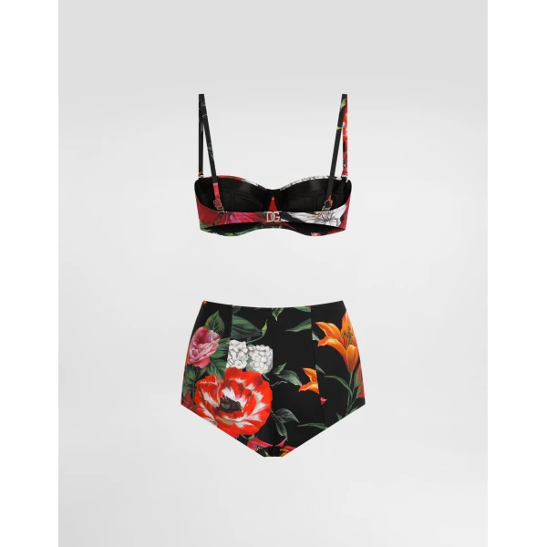Dolce & Gabbana Flower-print padded bikini, view 3