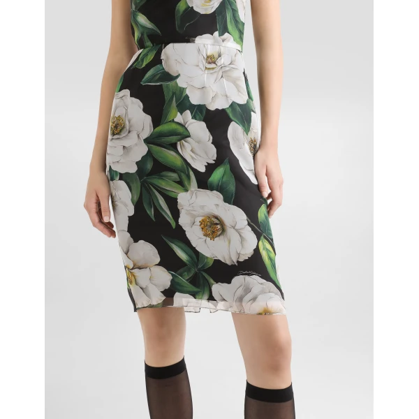 Dolce & Gabbana Gardenia-print chiffon midi dress, view 5