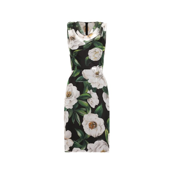 Dolce & Gabbana Gardenia-print chiffon midi dress